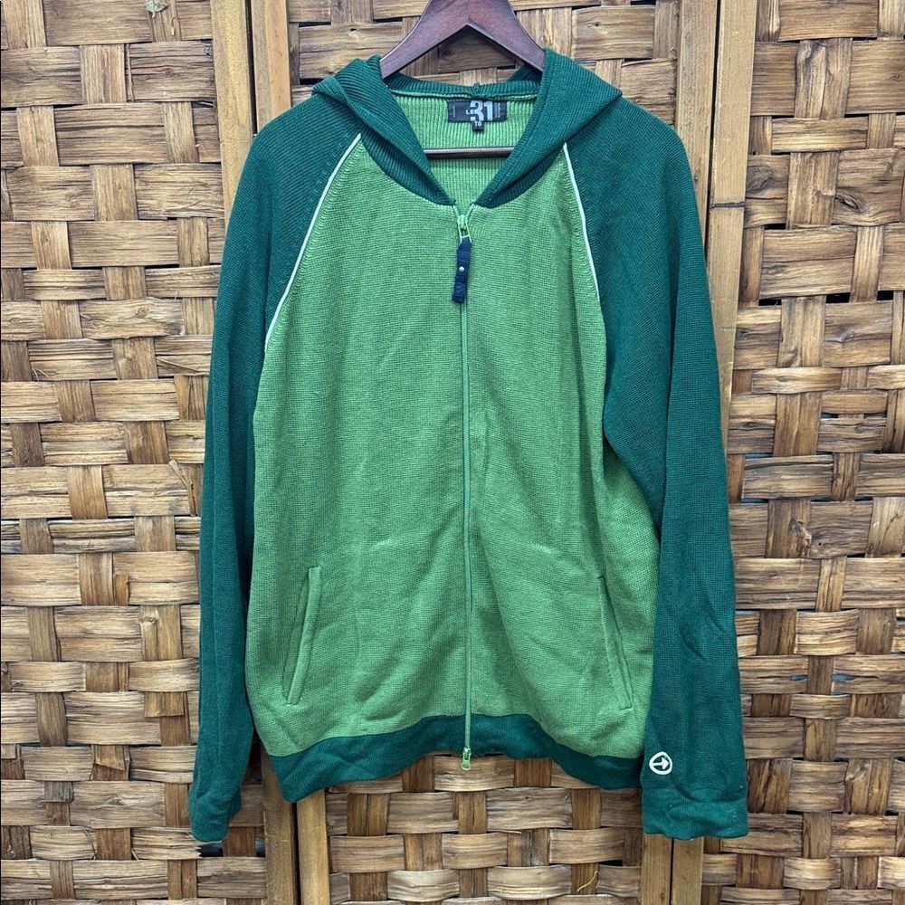Green Hooded Men's Sweater